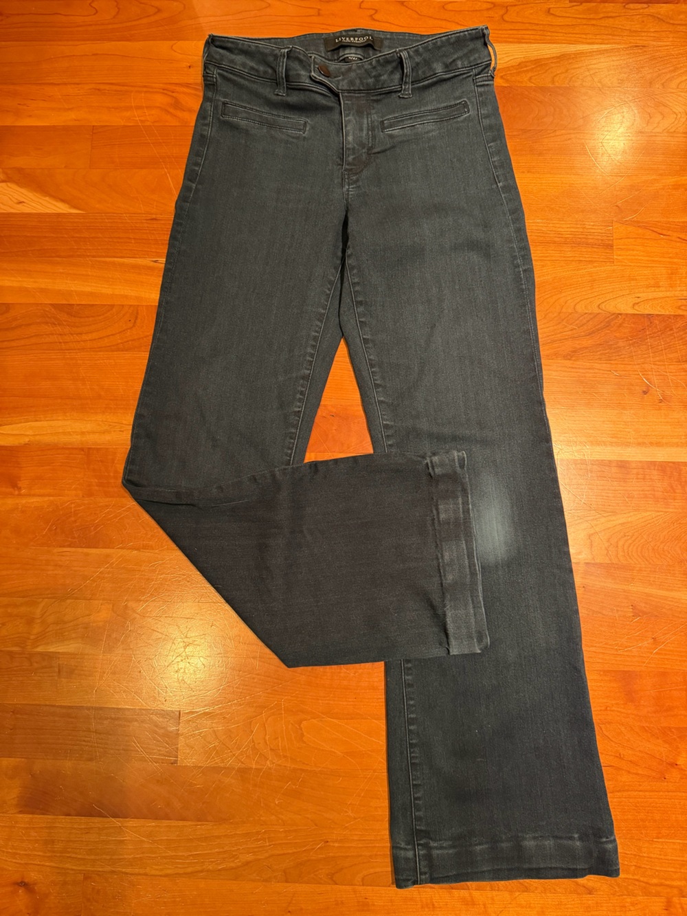 Liverpool Los Angeles Kelsey Trouser Jeans Dark Wash Low Rise Flare Size 4 27